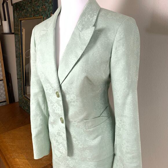 Vintage Jones New York Suit Size 8 2-Piece Skirt Suit w/ Blazer Jacket Green - Picture 4 of 12